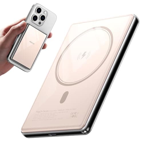 Kuulaa 10000mAh Magsafe Power Bank Ultra Slim 0.53'' Magnetic Wireless Portable Charger with USB-C Output, 20W PD Fast Charging for iPhone 16/15/14/13/12 Series, Tempered Glass Design - Image 1