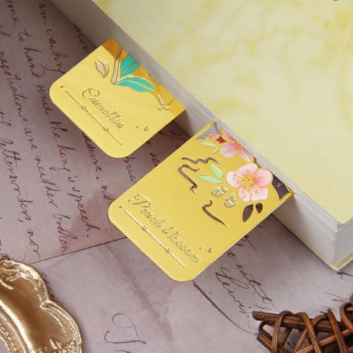 HOMTEK 3pcs Metal Flower Bookmarks with Tassel, Flower Theme Book Marks for Reading Women, Cute Book Markers for Book Lovers Writers Readers Children Teens Men Women Adults(Style B) - Thumbnail 3
