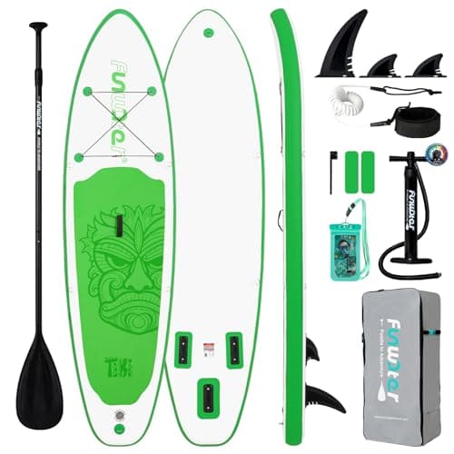 FunWater SUP Inflatable Stand Up Paddle Board 10'6×33"×6" Ultra-Light Inflatable Paddleboard with ISUP Accessories,Fins,Adjustable Paddle, Pump,Backpack - Image 1