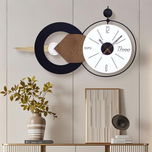 AXAORIRA 35x20 Inch Large Modern Wall Clock, Silent Quartz Movement Decorative Clocks for Living Room, Bedroom, Office - Ideal Gift for Home Decor Lovers - Thumbnail 3