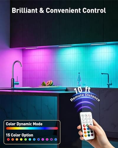 Under Cabinet Lighting Wireless, RGB Motion Sensor Light Indoor, 4 Pack - Thumbnail 2