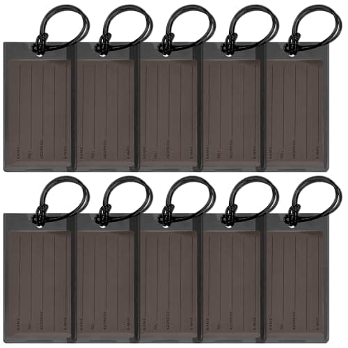 10 Pack Luggage Tags for Suitcases, Airplane Travel Essentials for Flying, International Travel Must Haves, and Luggage Accessories by Sodsay - Image 1
