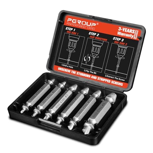 Mr.wintek 6-Piece Damaged Screw Extractor Set, #0 - #4, Easy Out Left Hand Drill Bits & Spiral Flute Extractors for Broken, Stripped, Rusted Bolts in Metal, Wood, Automotive, Gifts for Men - Image 1