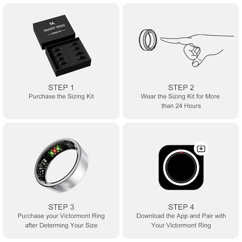 Victormont Titanium Smart Ring, Sleep & Activity Tracking Ring with Heart Rate, HRV, Stress Insights, 7-Day Battery Life, No Subscription, IP68 Waterproof, iOS & Android Compatible (Silver, 10) - Thumbnail 2