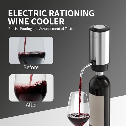 Rechargeable Wine aerator Electric Wine Decanter, Automatic Wine Dispenser withStorage Base,Two Modes:long press to continuously Dispense wine/single press to Dispense75ml of Wine - Thumbnail 4