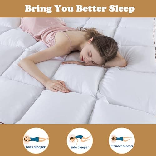 WhatsBedding 4 Inch Memory Foam Mattress Topper Queen Size, Supportive Fluffy Shredded Memory Foam Filled Pillow Top, Extra Soft Bed Topper for Back Pain Relief, 60x80 Inch - Thumbnail 4