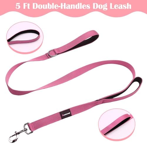 Annchwool No Pull Dog Harness with Front Clip and Easy Control Handle-Belly & Chest Adjustable Dog Harness and Leash Set for Medium Large Dogs-Heavy Duty Vest Harnesses Easy for Walking(Pink,XL) - Thumbnail 3