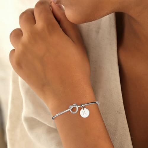 Turandoss Bracelets for Women - Knot Bracelet, Dainty Charm Initial Letter K Bracelet, Jewelry for Women - Thumbnail 6