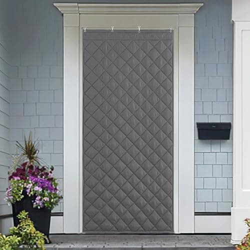 NICETOWN Thermal Insulated Door Curtain Temporary Door 38"x84" Cold Resistant Cover with 3 Hanging Ways, Energy Saving for Winter Indoor & Outdoor Use, 1 Panel, Grey - Thumbnail 6