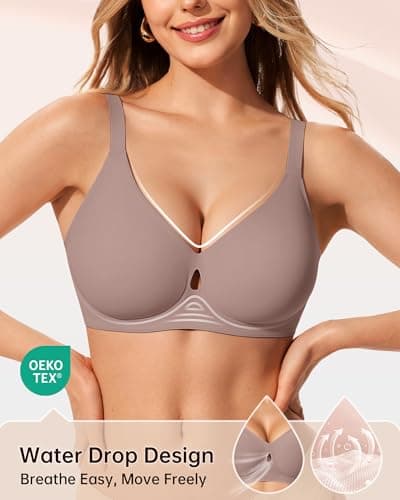 LetsJoli Wireless Bras for Women No Underwire Seamless Push Up Full Coverage Supportive Bralettes Fall Fashion Must Haves(Gray L) - Thumbnail 2