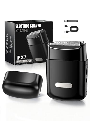 Electric Foil Shavers for Men: Mini Electric Razor with 3 Floating Blades, IPX7 Waterproof & USB-C Fast Charge Cordless Foil Shaver for Men with Travel Lock, Grooming Gift for Home & Travel