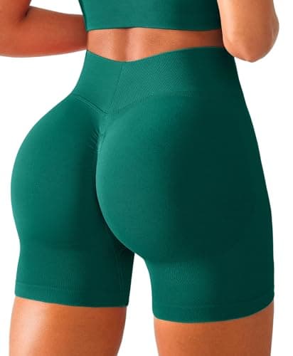 BRXL Workout Gym Shorts for Women Scrunch Butt Lifting V Back Seamless High Waist Compression Spandex Impact Shorts Mint Green XS - Image 1