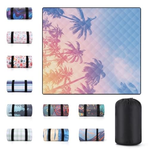 memKiya 60x80" Picnic Blankets Waterproof Outdoor Huge Sand Free Beach Blanket Windproof Soft Patio Concert Ground Mats Backpacking Camping Travel Essentials Summer Outside Hawaii Vacation Stuff Gifts - Image 1