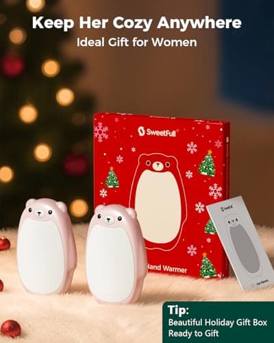 SWEETFULL Hand Warmers Rechargeable – Cute Bear, 2 Pack Magnetic, Reusable Electric Pocket Heater, Great Gift for Daughter, Kids, Wife, or Bestie, Portable for Outdoor & Camping (Pink) - Thumbnail 6