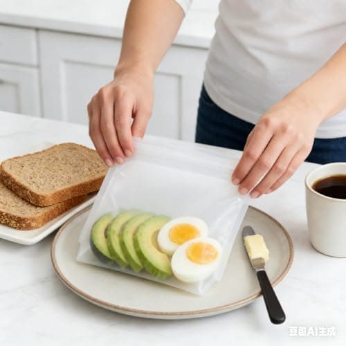 UOEPOWA silicone reusable storage bag, 4-Pack - Leak-Proof, Refrigerator & Microwave Safe, Dishwasher Safe, BPA-Free, Ideal for Lunches, Snacks, and Travel - Thumbnail 3