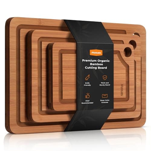Bamboo Cutting Board for Kitchen, Knife-Friendly Wooden Cutting Boards Set 3-Piece with Juice Groove, Durable Chopping Boards for Meat, Vegetables, Fruits, Cheese – Multi-Purpose, Kitchen Gifts - Image 1
