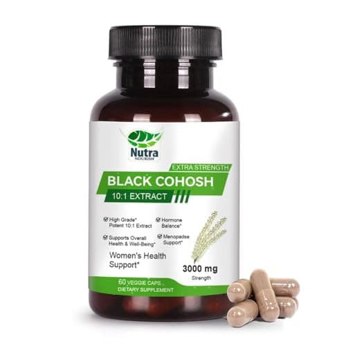 NutraNourish Black Cohosh Capsules,3000mg Strength,Black Cohosh Supplements for Women Menopause Hot Flashes,Non-GMO,60 Vegetarian Capsules - Image 1