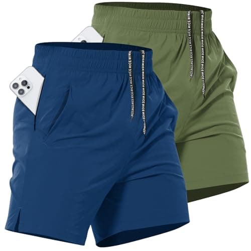 Lempue 2 Pack Mens Athletic Workout Shorts 7 Inch Quick Dry Gym Shorts with Pockets, Sports Tennis Running Shorts for Men - Image 1