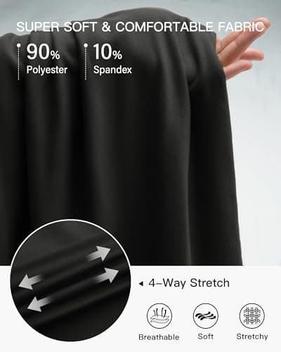 Stelle Women's Wide Leg Yoga Pants with Pockets High Waist Loose Sweatpants Comfy Casual Lounge Pants Black 28" Inseam Small - Thumbnail 5