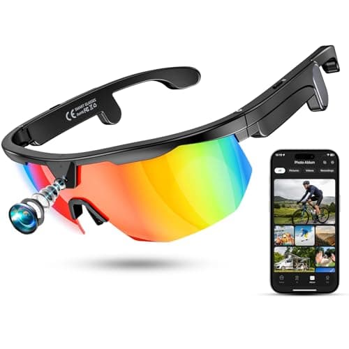 Mingtawn Smart Glasses with 4K HD Anti-Shake Camera & 3D Stereo Speakers | Polarized UV400 Sports Sunglasses | Bluetooth AI Glasses for Outdoor Video, Photos & Music | HiFi Audio Action Camera (Black) - Image 1