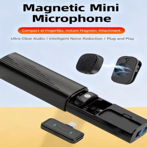 Vyrendor Professional Mini Wireless Lavalier Microphone (2-Pack), Dual Noise Canceling Lav Mic with Charging Case, Ideal for Podcast, Vlog, YouTube, iPhone & Android Device(Type-c,Receiver,Black) - Thumbnail 5