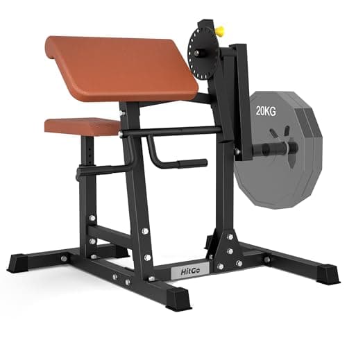 Preacher Curl Bench for Biceps and Triceps Isolation Training, with Thickened Pad, Compatible with 1" and 2" Weight Plates - Image 1
