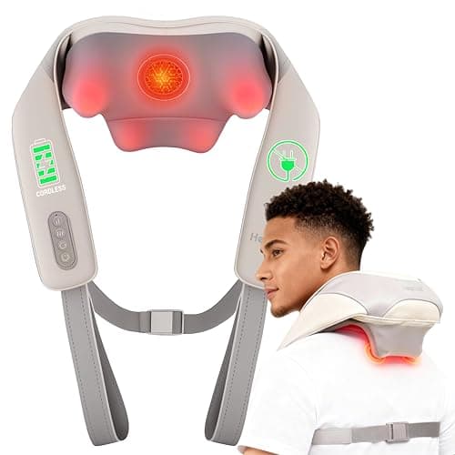 Heycool Cordless Neck and Shoulder Massager, Graphene Heating, Upgraded Shiatsu Back Massager Pillow for Neck, Shoulder - Image 1