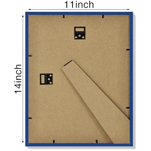 Vittanly 11x14 Picture Frames Set of 4, Display Pictures 8x10 with Mat or 11x14 without Mat, Gallery Wall Frame Set for Wall or Tabletop, Engineered Wood with Shatter Resistant Plexiglass, Royal Blue - Thumbnail 6