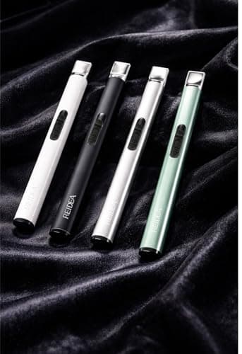 REIDEA 2 PCS Electronic Candle Lighter Arc Windproof Flameless USB Rechargeable Lighter with Safe Button for Home Kitchen (S4, Pitch Black) - Thumbnail 5