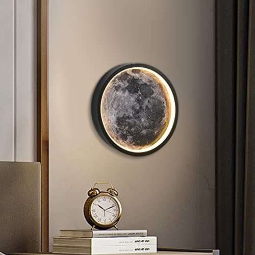AHAWILL Flush Mount Ceiling Light,Led Dimmable Ceiling Light Fixture with Remote Control,11.8 "Wall Mounted Decorative Moon Ceiling Lights for Bedroom,Hallway and Bedside. - Image 1