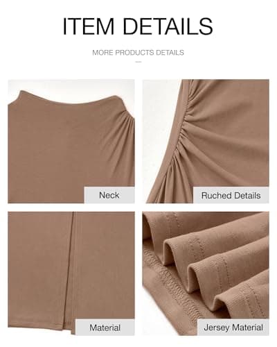 BTFBM Women Bodycon Maxi Dress Long Sleeve Back Slit Ruched Elegant Party Cocktail Formal Fall Wedding Guest Dresses(Khaki, X-Large) - Thumbnail 6