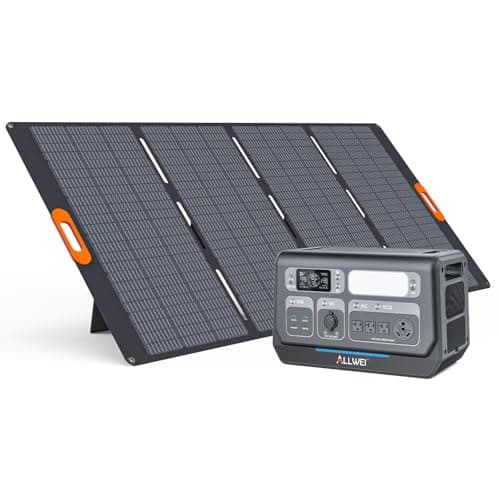 ALLWEI Portable Power Station 2400W(Surge 4800W) with 1x 400W Solar Panel Included, Fast Charge in 1.5H, 4 AC Outlet, LiFePO4 2048Wh Solar Generator for RV Camping Emergency Outdoor Home Use
