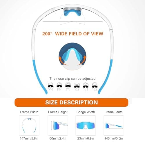 suoso Cycling Sports Sunglasses for Men: UV400 Protection Sun Glasses Youth Glasses for Driving Running Baseball Golf - Thumbnail 5