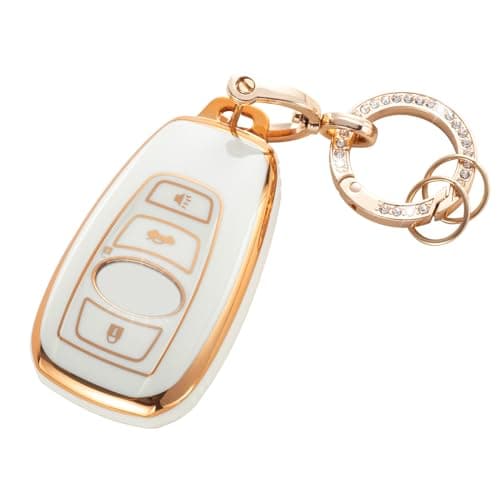RUABIBAN Key Fob Cover Compatible with Subaru, Soft TPU Key Case Protection Shell Fit for Ascent BRZ Crosstrek Forester Impreza Legacy Outback WRX STI Smart Key - Image 1