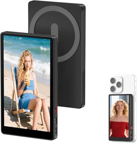 Thrygo Selfie Monitor Screen, Wireless Magnetic Back Camera Monitor with Metal Body, 4K 30fps Recording & Bluetooth for TikTok/Photo/Vlog/Live Stream, Must-Have Fashion Accessory for iPhone & Android - Image 1