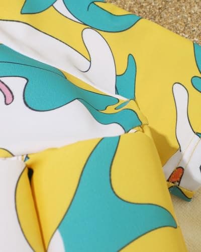 Floatie Swimsuit for Toddlers Boys Girls Floating Bathing Suit Baby Kids Float Learn to Swim Suit Floatation Beach Pool Light Yellow Shark 5-6 Years - Thumbnail 4