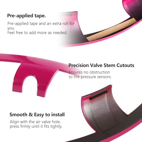 Wheel Rim Protect for Tesla Model Y 21" (2020-2024), Easy-Install Hubcaps Induction Wheel Cover, Scratch-Resistant Car Tire Trim Rings, Stylish Giftable, Brilliant Magenta 4Pcs Model Y Accessories - Thumbnail 6