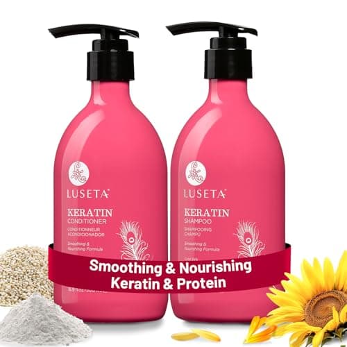 Luseta Keratin Shampoo and Conditioner for Color Treated Damaged & Dry Hair, Keratin Hair Treatment for Smoothing, Nourishing & Strengthening, Color Safe, Free of Sulfates and Gluten 2 X 16.9Oz - Image 1
