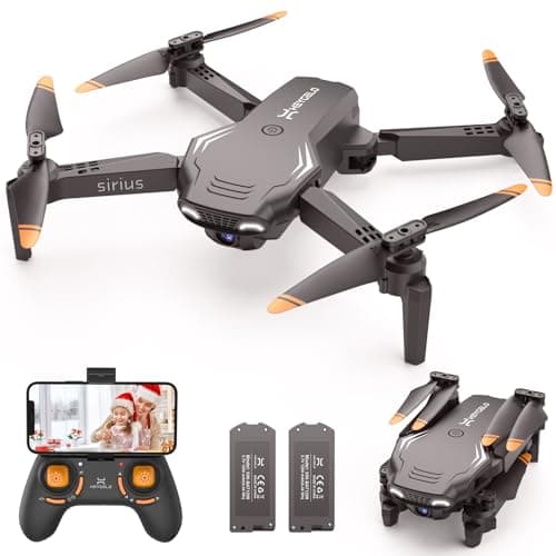 Foldable Drones for Kids Beginners - With 1080P HD Camera, FPV Remote Control Quadcopter, One Key Start/Land, Altitude Hold, 2 Batteries RC Helicopter Toys Gifts for Boys (Dark Brown) - Image 1