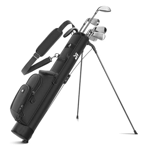 Lightweight Golf Stand Bag with Cooler Pocket, Small Sunday Golf Carry Bag for 6–8 Clubs, Compact and Portable for Men & Women, (Black) - Image 1