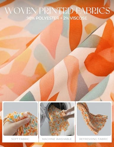 GRACE KARIN 2026 Summer Wedding Guest Dresses for Women Ruffle Sleeve Boho Midi Dress Smocked Flowy Floral Dress with Pocket Orange Blue M - Thumbnail 5