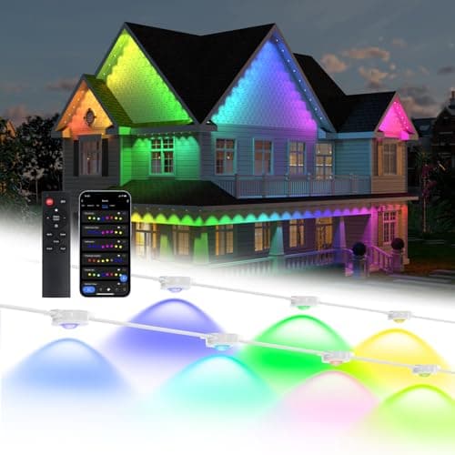 olivilily Permanent Outdoor Lights, 50ft with 30 LEDs Smart RGB, 68+ Scene Modes IP66 Waterproof, Alexa/Google Assistant Compatible Holiday Lighting for Christmas Halloween Patio Decor - Image 1