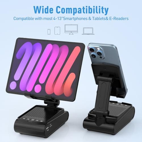 Birthday Gifts for Men Him, Cell Phone Stand with Wireless Bluetooth Speaker and Charging Function 360° Rotable Angle Adjustable, Unique Mens Gifts for Dad Husband Boyfriend, Cool Gadgets for Men - Thumbnail 5