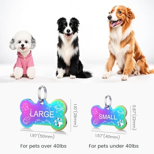 YEHANTI Dog Tags Personalized for Pets with Name Pattern Art Design - Engraved with Laser - Stainless Steel Cats Dogs ID Tags - Stylish Dog Collar Accessories (Hollow Bone) - Thumbnail 3