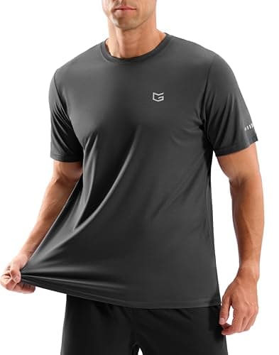 Men's Workout Breathable T-Shirts Dry Fit UPF 50+ Sun Shirts Moisture Wicking Cooling Tee for Athletic, Running, Hiking (Iron Grey, XL) - Image 1