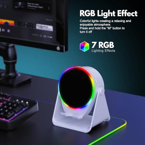 Wireless Induction Speaker, 4 in 1 Bluetooth Speaker Phone Stand with RGB Light, 360° Rotation Phone Holder Compatible with iPhone Android iPad Samsung Galaxy, Ideal Birthday Gift for Men Women - Thumbnail 5