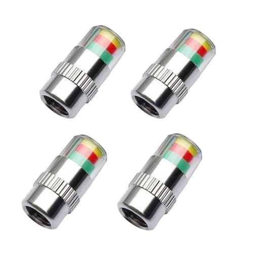 ANKI HAPPIGO 4Pcs 36 PSI Car Tire Pressure Monitor Valve Stem Caps, Easy to Read 3 Color Eye Alert Sensor Indicator for Pre-Drive Check Road Safety