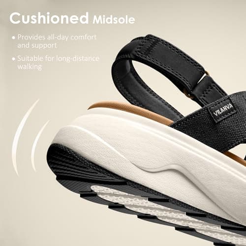 Vilanva Women's platform sandals Black Size 6 - Thumbnail 4