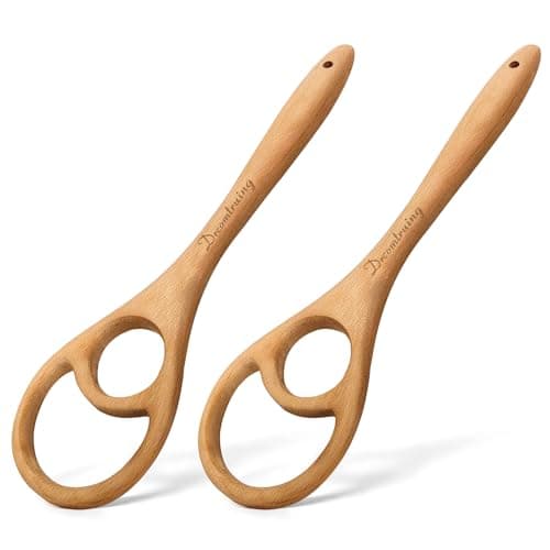 Drcomtruing Wooden Danish Dough Whisk - 12.6" Handcrafted Dutch Bread Whisk for Batter, Pizza Dough & Baking - Upgraded One-Piece Sourdough Whisk with Flow-Through Design-2 Pack - Image 1