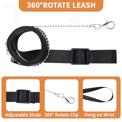 VOXGET 3 Pack Bearded Dragon Leash and Harness Set for Small Animals, 6.5FT Leash with 3 Sizes Adjustable Harness for Lizard Walking Adventure, Soft Vest Clothes for Squirrel Reptile Lovers -Black - Thumbnail 4